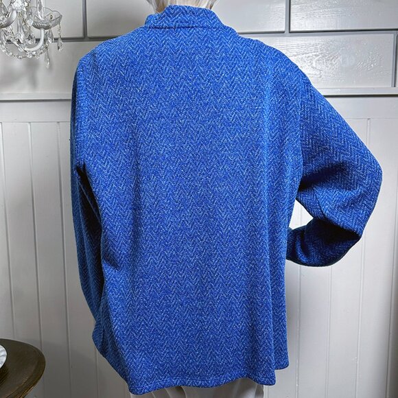 Blue Karl Lagerfeld Lightweight Drape Waterfall Open Front Jacket XL Dillards - Picture 5 of 6